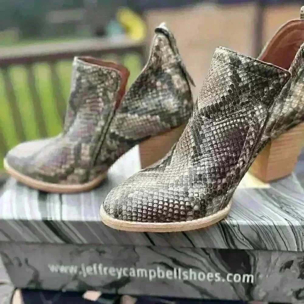 Jeffrey Campbell Rowlan Snake Booties-New In Box! Size 7